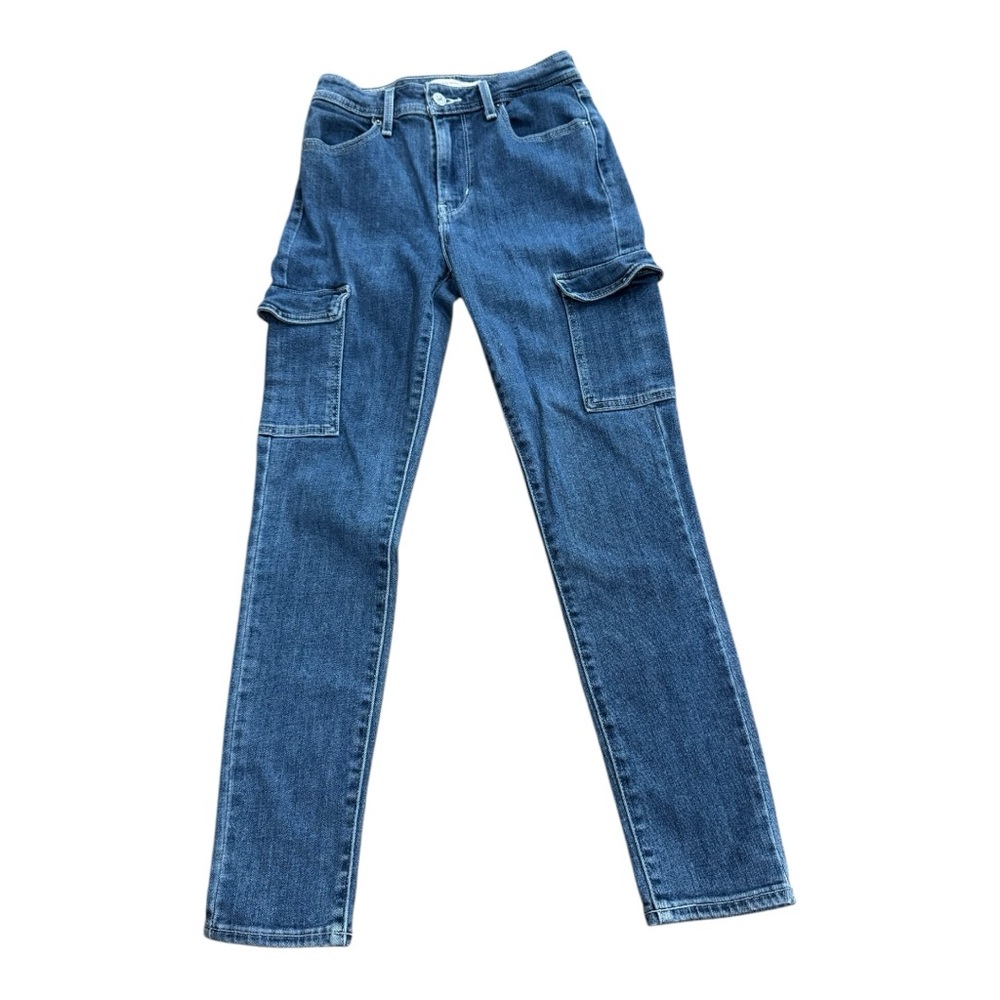 Levi's Women's Skinny Cargo Jeans in Medium Blue Denim
